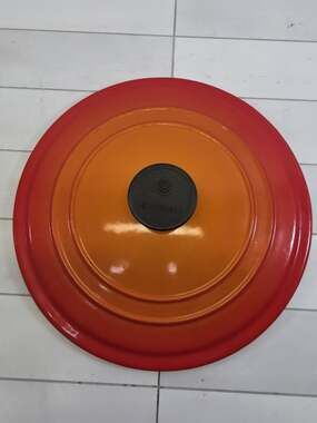 Le Creuset Flame 22cm (9") Lid ONLY Replace Cast Iron Dutch Oven Enameled France
